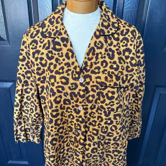 Woodstock Laundry WOMENS SLEEPSHIRT - LEOPARD SKIN ON ORANGE XL - Picture 4 of 11
